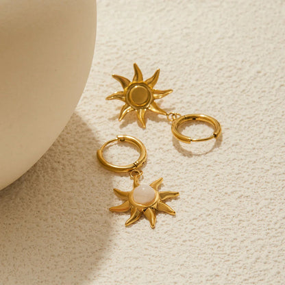[AuraEcho]Helia Sun-shaped Moonstone Earrings