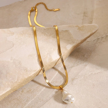 [AuraEcho]Glorietta Herringbone Pearl Necklace