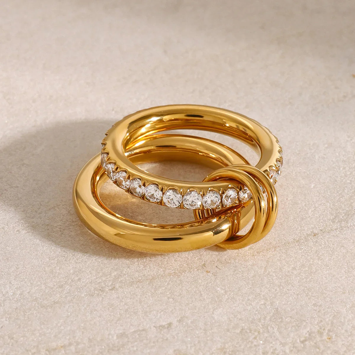 [AuraEcho]Alison Stacked Diamond Ring