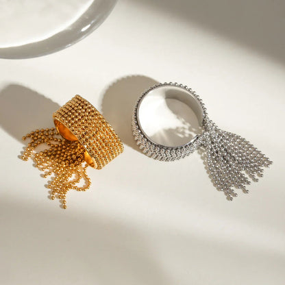 [AuraEcho]Krystelle Gold Tassel Ring