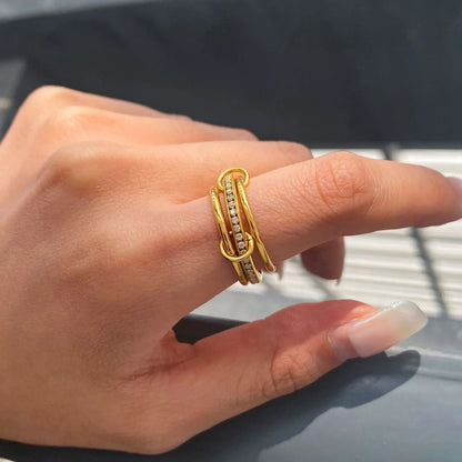 [AuraEcho]Divine Diamond Ring Stack