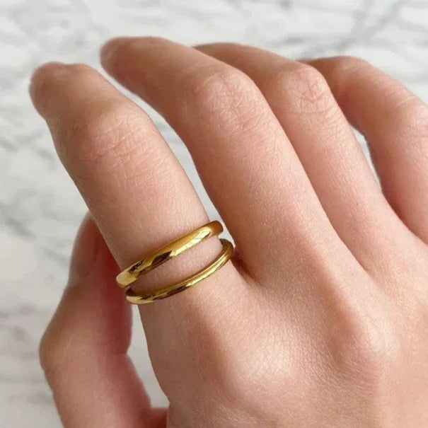 [AuraEcho]Olivia Layered Gold Ring