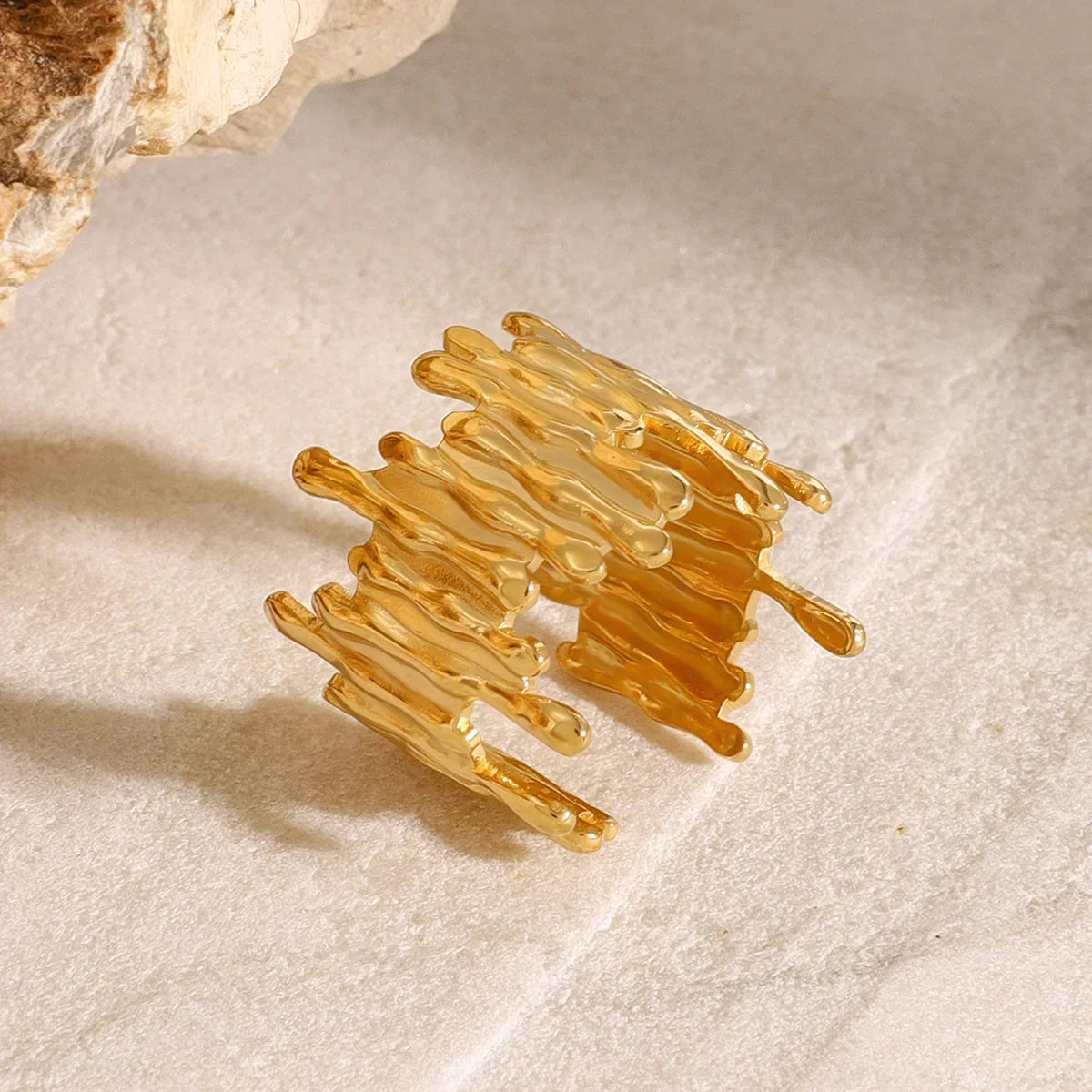[AuraEcho]Zoella Abstract Gold Ring