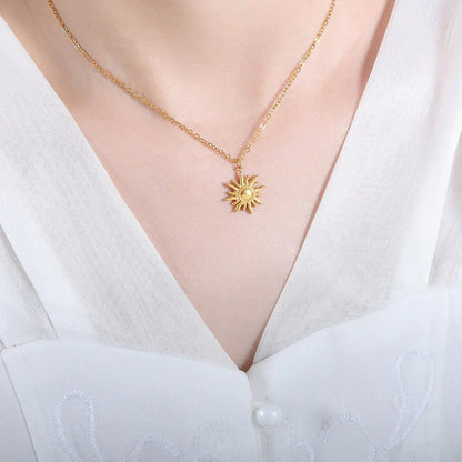 [AuraEcho]Eliora Gold Sun Necklace