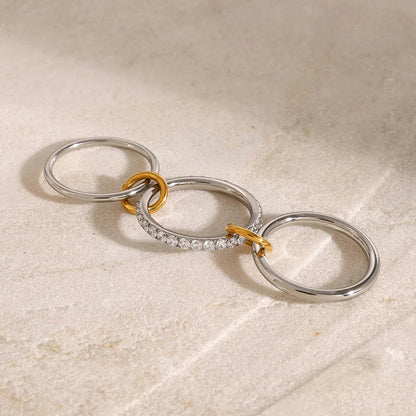 [AuraEcho]Desiree Stacked Diamond Ring