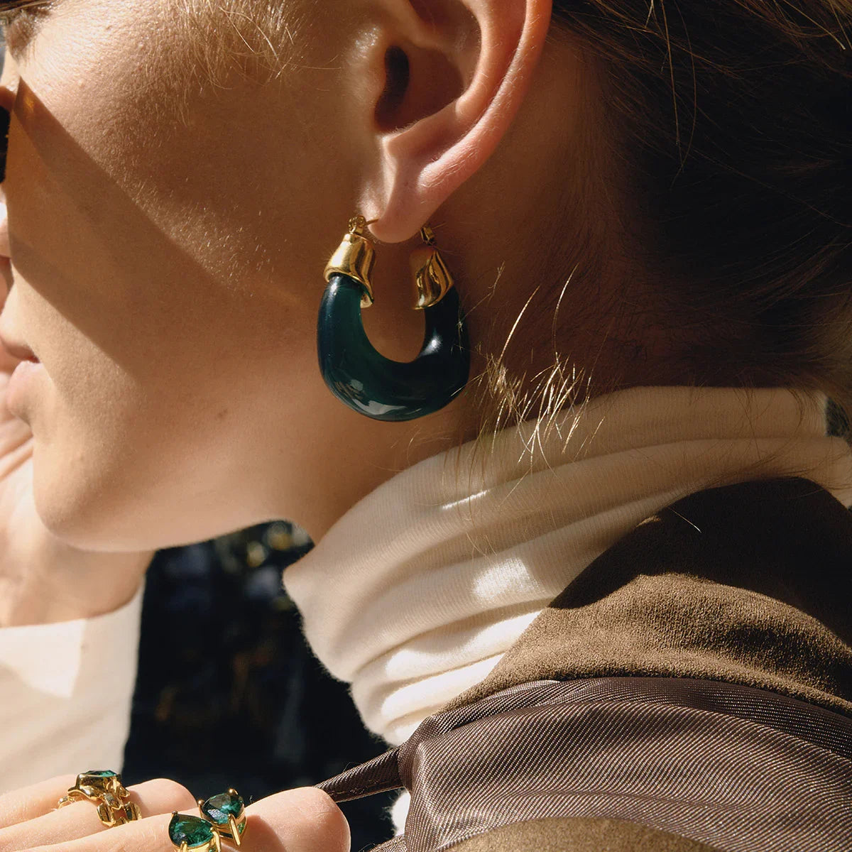 [AuraEcho]Leighton Chunky Enamel Hoops