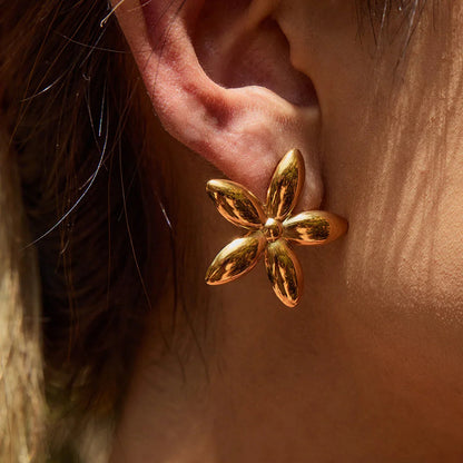 [AuraEcho]Monica Floral Gold Earrings
