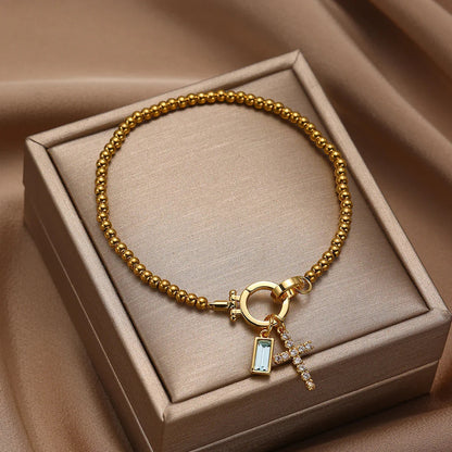 [AuraEcho]Amalia Birthstone Cross Bracelet