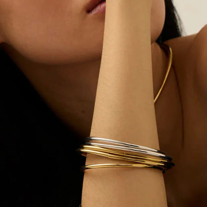 [AuraEcho]Shannon Gold Bangle Set