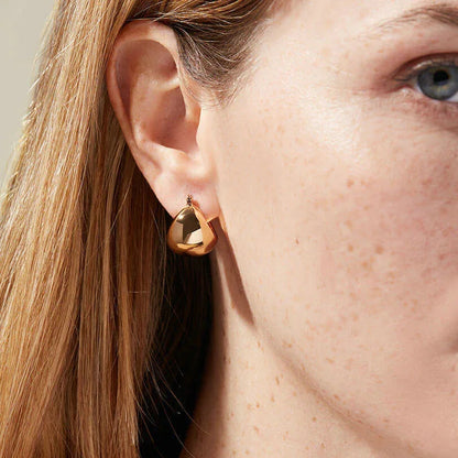 [AuraEcho]Sunna Gold Huggie Earrings