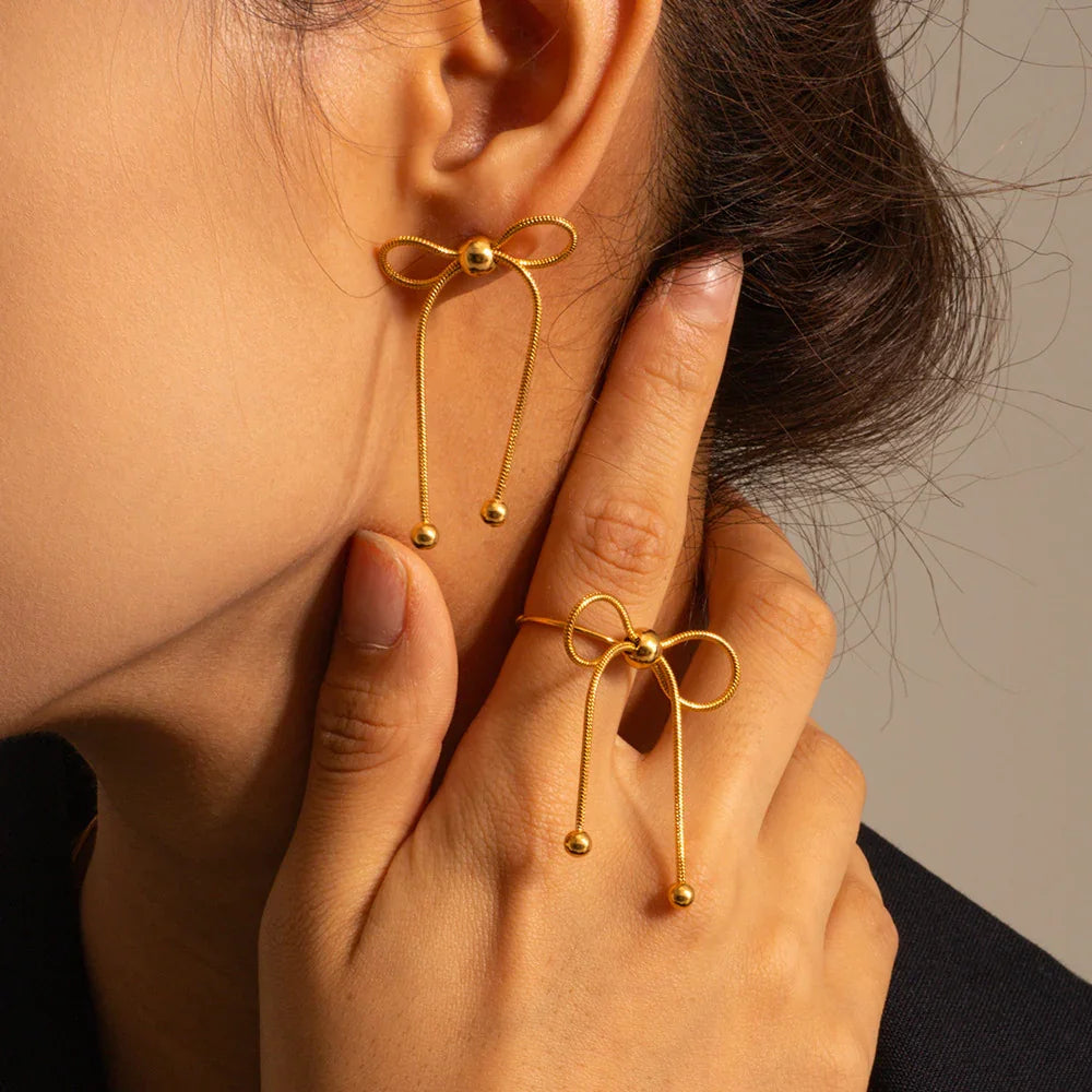 [AuraEcho]Annie Gold Earrings