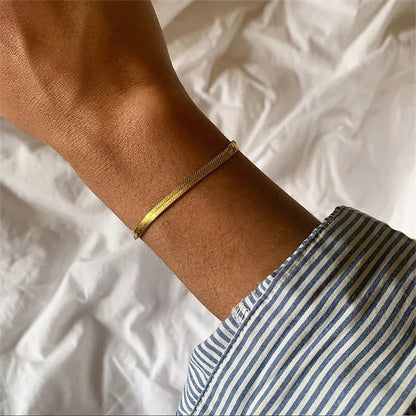 [AuraEcho]Vida Gold Herringbone Bracelet