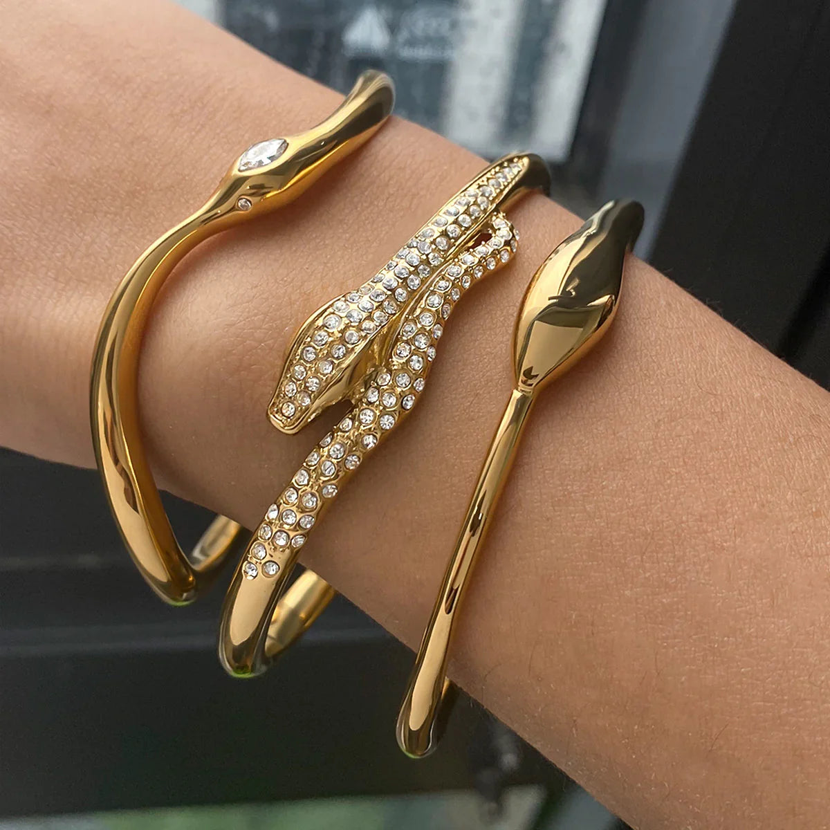 [AuraEcho]Rosalee Serpentine Diamond Bangle