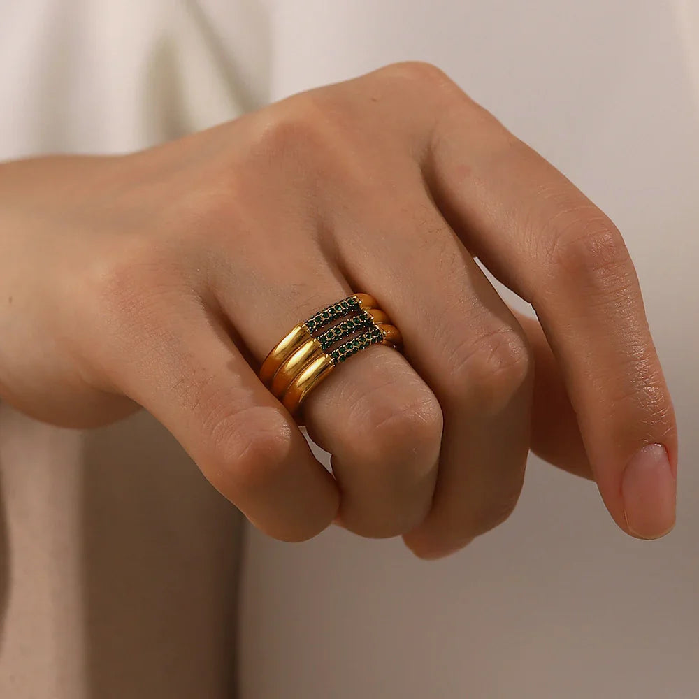[AuraEcho]Serenity Diamond Gold Ring