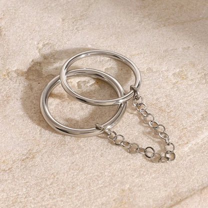 [AuraEcho]Bridget Chain Stacked Ring