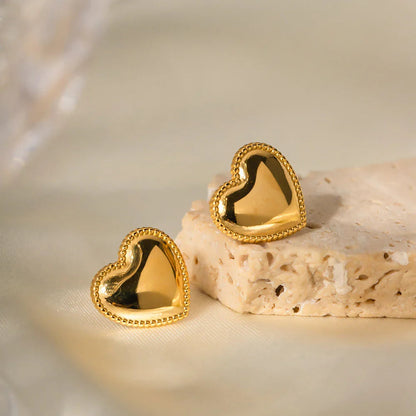 [AuraEcho]Ruth Heart Gold Earrings