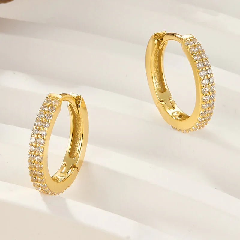 [AuraEcho]Cathy Paved Hoop Earrings
