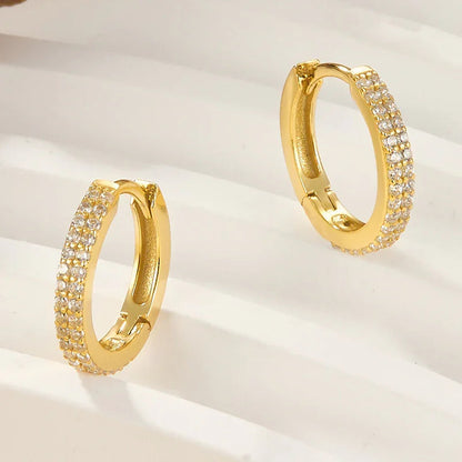 [AuraEcho]Cathy Paved Hoop Earrings