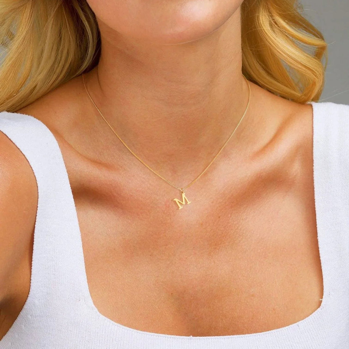 [AuraEcho]Therese Letter Initial Gold Necklace