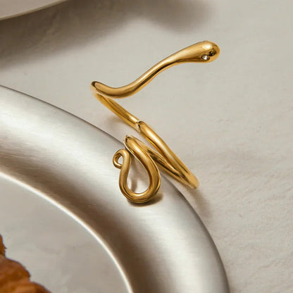 [AuraEcho]Gemmie Golden Snake Ring