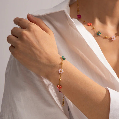 [AuraEcho]Azalea Floral Gold Bracelet