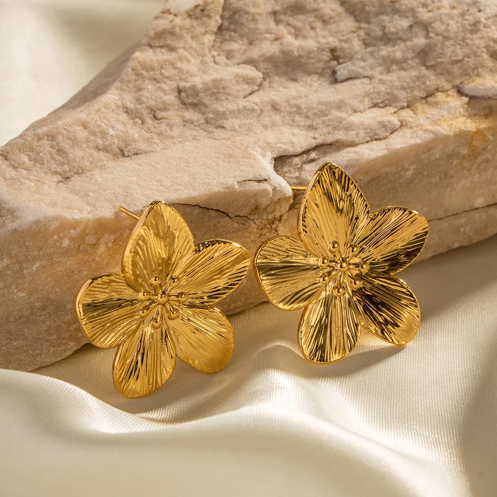 [AuraEcho]Allysa Flower Gold Earrings
