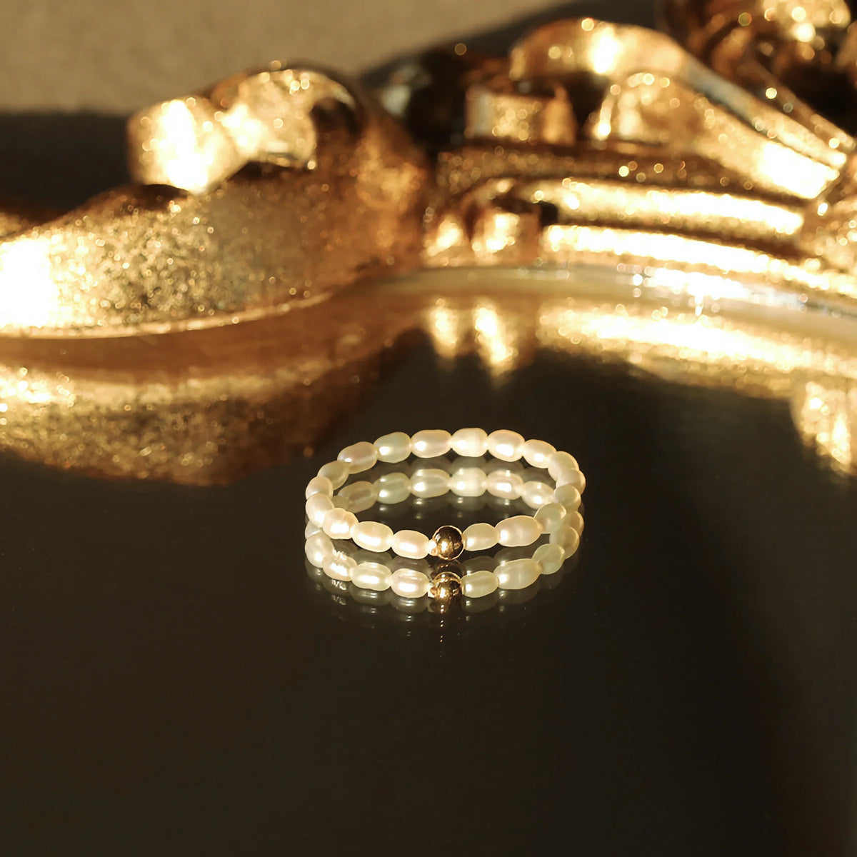 [AuraEcho]Aurora Pearl Band Ring