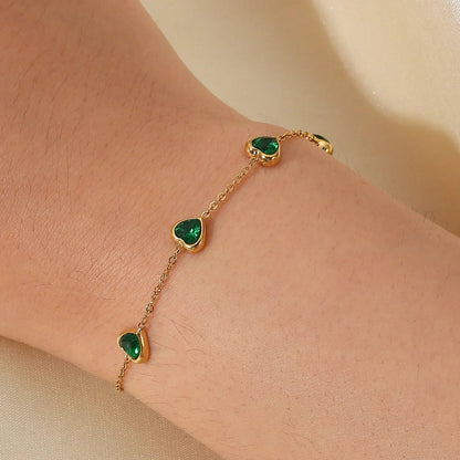 [AuraEcho]Francia Green Heart Bracelet