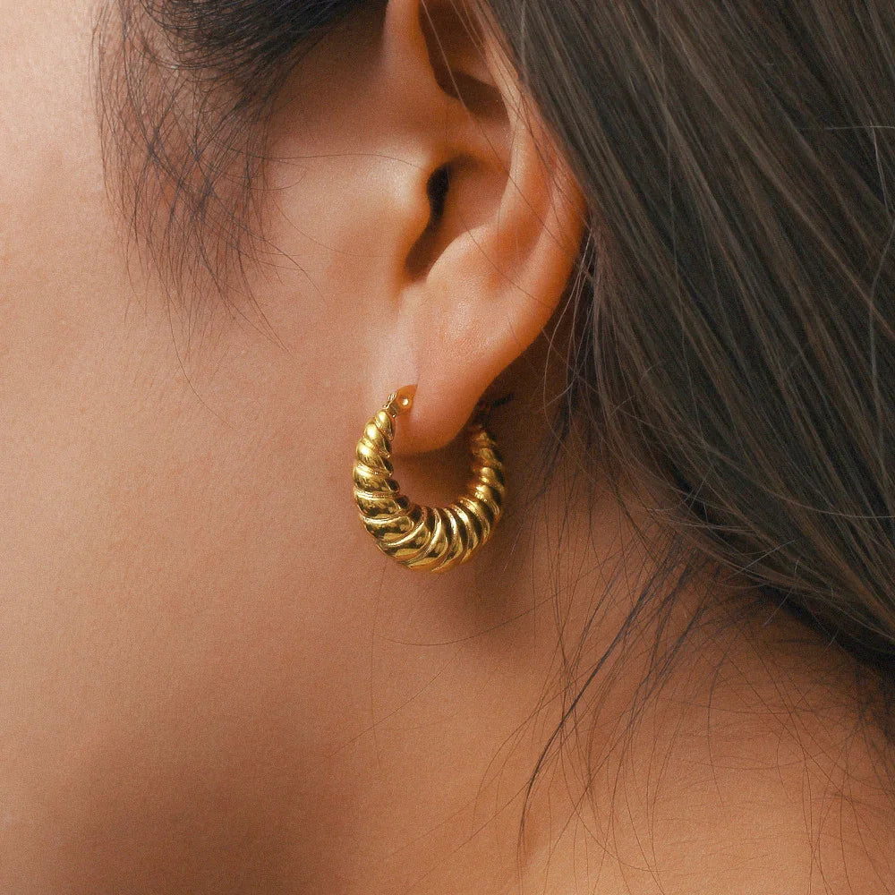 [AuraEcho]Croissant Hoop Earrings