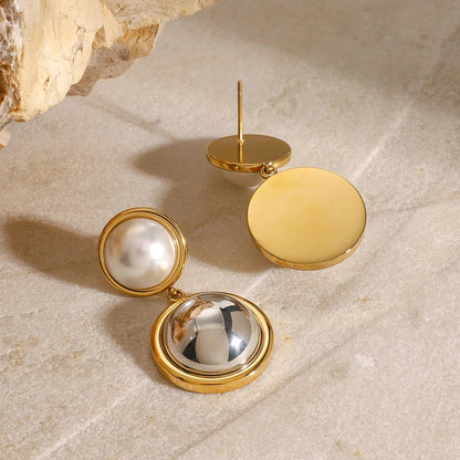 [AuraEcho]Avery Pearl Dome Earrings