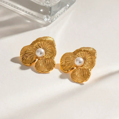 [AuraEcho]Klara Floral Pearl Earrings