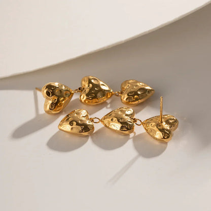 [AuraEcho]Heather Heart Gold Earrings