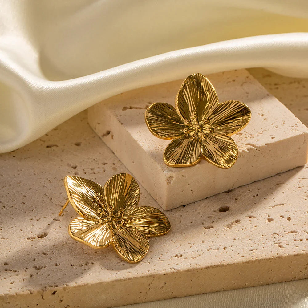 [AuraEcho]Allysa Flower Gold Earrings