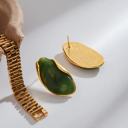 [AuraEcho]Amelise Polished Gemstone Earrings