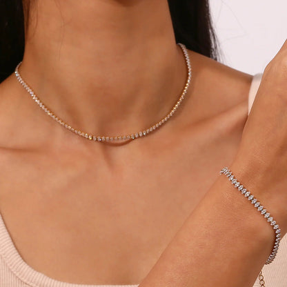 [AuraEcho]Wisteria Diamond Tennis Necklace