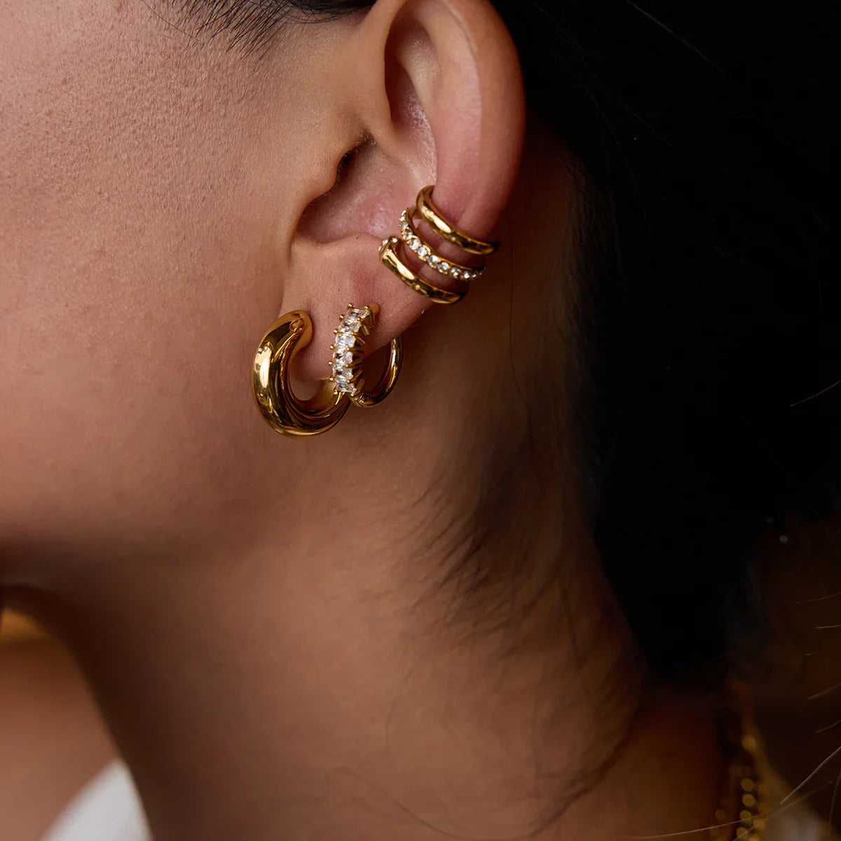 [AuraEcho]Orielle Staple Gold Earrings Bundle