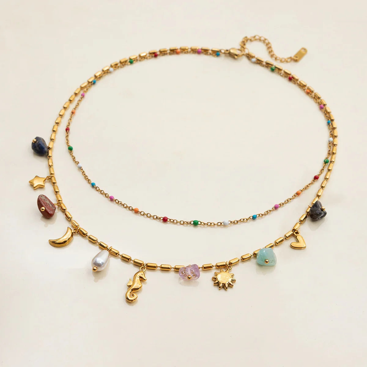 [AuraEcho]Cambria Coastal Charm Layered Necklace