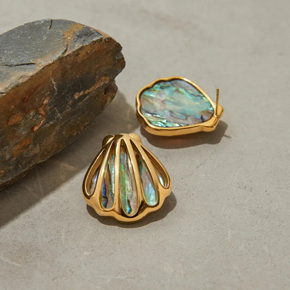 [AuraEcho]Nixie Gold Seashell Earrings