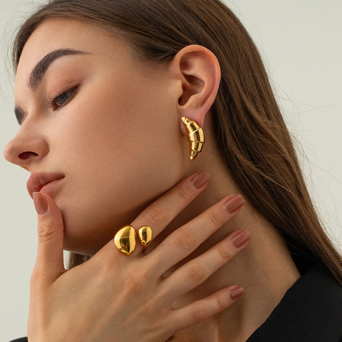[AuraEcho]Emberly Gold Earrings