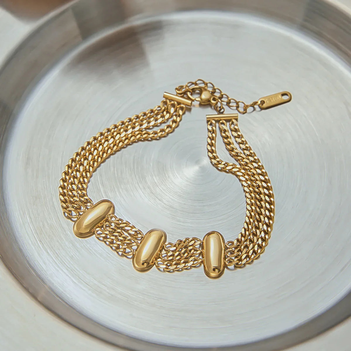 [AuraEcho]Kathleen Layered Chain Gold Bracelet