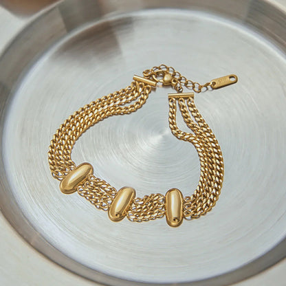 [AuraEcho]Kathleen Layered Chain Gold Bracelet