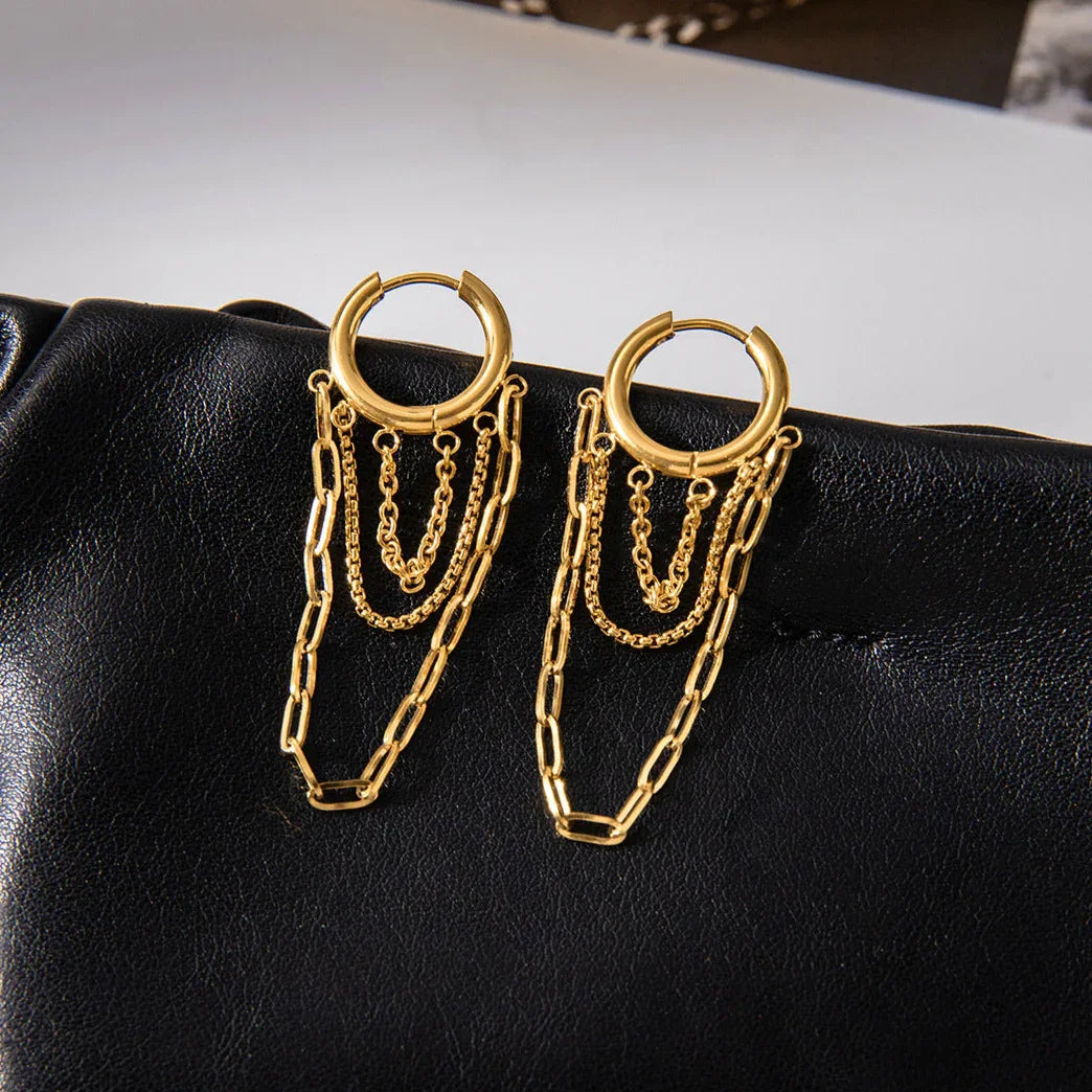 [AuraEcho]Alaina Link Chain Hoops