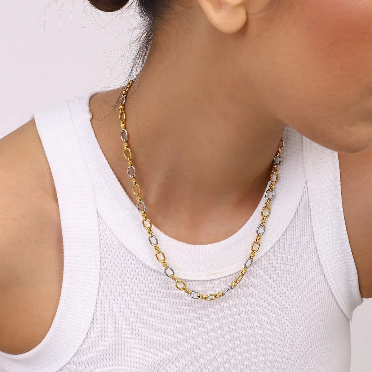 [AuraEcho]Addison Two Tone Gold Necklace