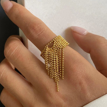 [AuraEcho]Krystelle Gold Tassel Ring