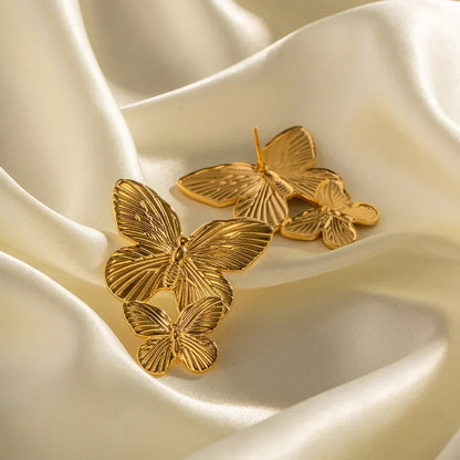 [AuraEcho]Butterfly Gold Earrings