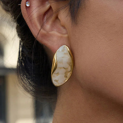 [AuraEcho]Amelise Polished Gemstone Earrings