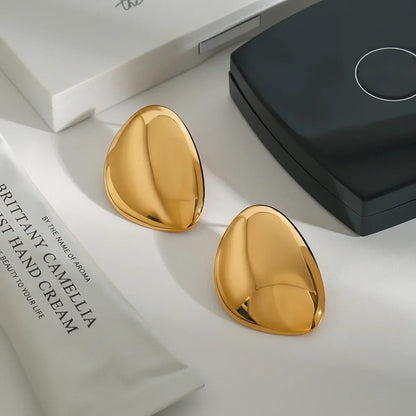 [AuraEcho]Carrie Chunky Bean Gold Earrings