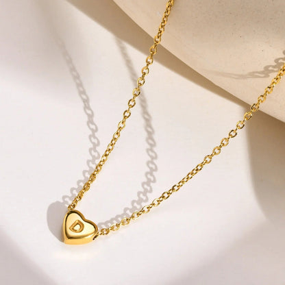 [AuraEcho]Heart Initial Gold Necklace