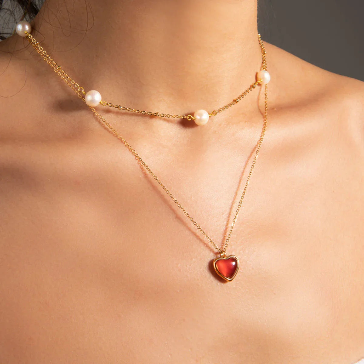 [AuraEcho]Cecily Gold Heart Necklace