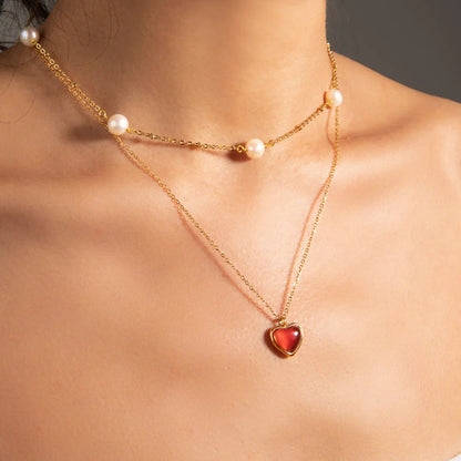 [AuraEcho]Cecily Gold Heart Necklace